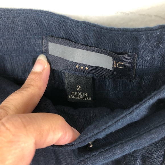 Banana Republic Tie Waist Size 2 Navy Blue Shorts - Picture 3 of 6